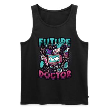 Futur médecin, étudiant en médecine - Débardeur bio Premium Homme - noir - Devant - Michal (187cm)