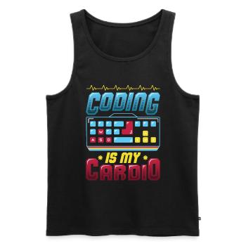 Kodierung Ist Meine Kardio, Code Programmierer - Männer Premium Bio Tank Top - Schwarz - Vorne - AI Model Male 178 light (178cm)