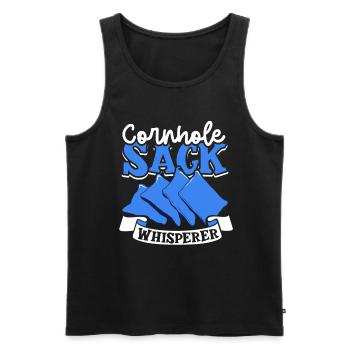 Ich flüstere zu Säcken - Cornhole - Männer Premium Bio Tank Top - Schwarz - Vorne - AI Model Male 178 light (178cm)