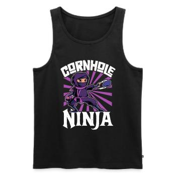 Cornhole Ninja - Männer Premium Bio Tank Top - Schwarz - Vorne - AI Model Male 178 light (178cm)