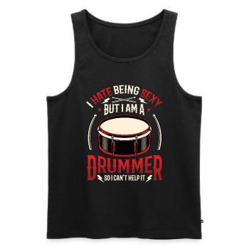 Ich Hasse Es, Sexy Zu Sein - Männer Premium Bio Tank Top - Schwarz - Vorne - Michal (187cm)