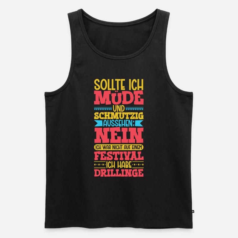 Müde und schmutzig - Drillinge - Männer Premium Bio Tank Top - Schwarz