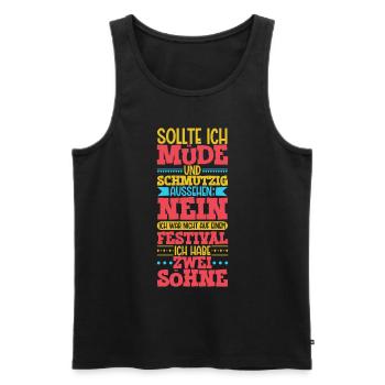 Müde und schmutzig - zwei Söhne - Männer Premium Bio Tank Top - Schwarz - Vorne - Michal (187cm)