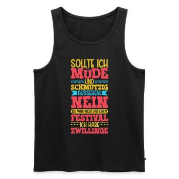 Müde und schmutzig - Zwillinge - Männer Premium Bio Tank Top - Schwarz - Vorne - AI Model Male 178 light (178cm)