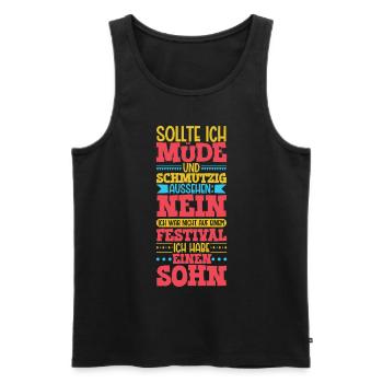Müde und schmutzig - Sohn - Männer Premium Bio Tank Top - Schwarz - Vorne - AI Model Male 178 light (178cm)