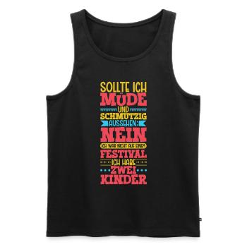 Müde und schmutzig - zwei Kinder - Männer Premium Bio Tank Top - Schwarz - Vorne - AI Model Male 178 light (178cm)