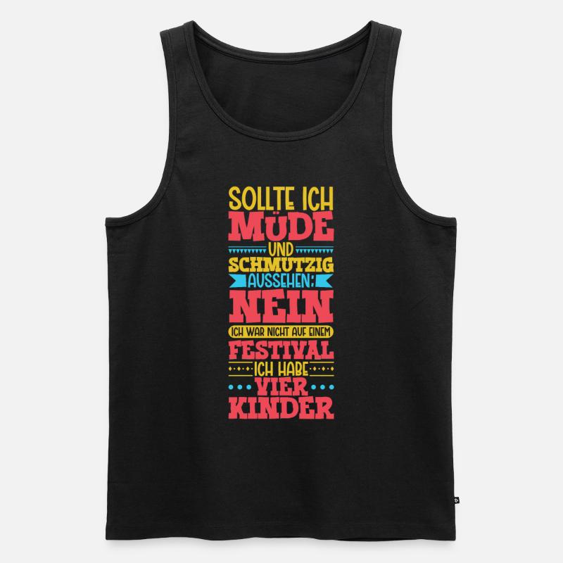 Müde und schmutzig - vier Kinder - Männer Premium Bio Tank Top - Schwarz