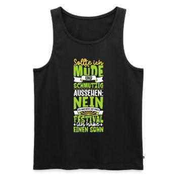 Müde und schmutzig - Sohn - Männer Premium Bio Tank Top - Schwarz - Vorne - AI Model Male 178 light (178cm)