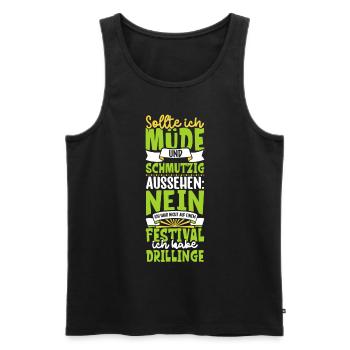Müde und schmutzig - Drillinge - Männer Premium Bio Tank Top - Schwarz - Vorne - AI Model Male 178 light (178cm)