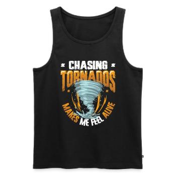 Die Jagd Nach Tornados Lässt Mich Lebendig Fühlen - Männer Premium Bio Tank Top - Schwarz - Vorne - AI Model Male 178 light (178cm)