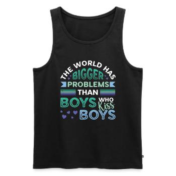 Größere Probleme Als Jungs, Die Jungs Küssen - Männer Premium Bio Tank Top - Schwarz - Vorne - Michal (187cm)