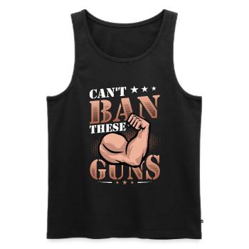 Can't Ban These Guns, Bizeps, Muscle, Bodybuilding - Männer Premium Bio Tank Top - Schwarz - Vorne - AI Model Male 178 light (178cm)