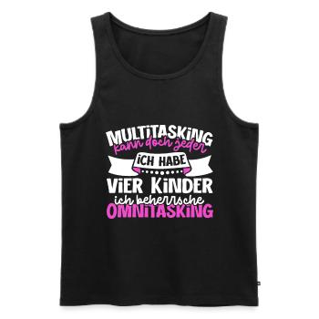 Multitasking kann jeder - Mutter und Kinder - Männer Premium Bio Tank Top - Schwarz - Vorne - AI Model Male 178 light (178cm)