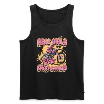 Les vraies filles conduisent des motos hors route, motocross féminin - Débardeur bio Premium Homme - noir - Devant - Michal (187cm)