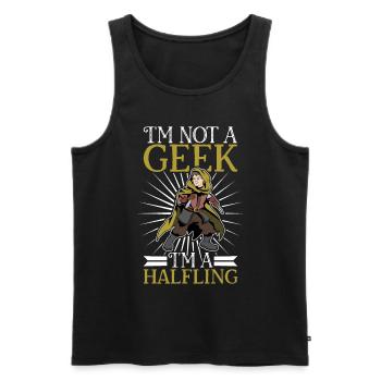 No Geek - D20 RPG Character - Halfling - Men's Premium Organic Tank Top - black - Front - Michal (187cm)