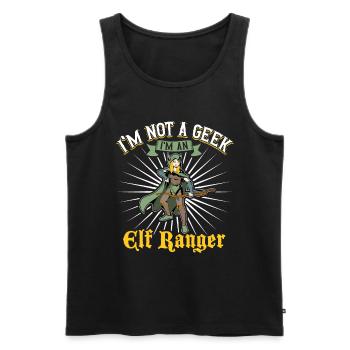 Kein geek - D20 Rollenspiel Charakter - Waldläufer - Männer Premium Bio Tank Top - Schwarz - Vorne - AI Model Male 178 light (178cm)