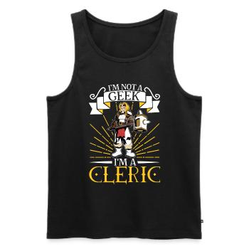 Kein geek - D20 Rollenspiel Charakter - Kleriker - Männer Premium Bio Tank Top - Schwarz - Vorne - AI Model Male 178 light (178cm)
