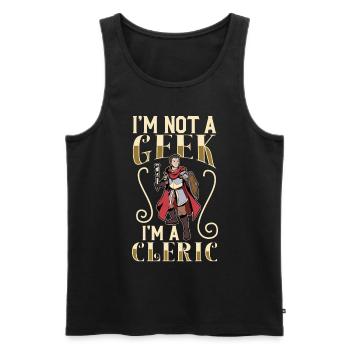 Kein geek - D20 Rollenspiel Charakter - Kleriker - Männer Premium Bio Tank Top - Schwarz - Vorne - AI Model Male 178 light (178cm)
