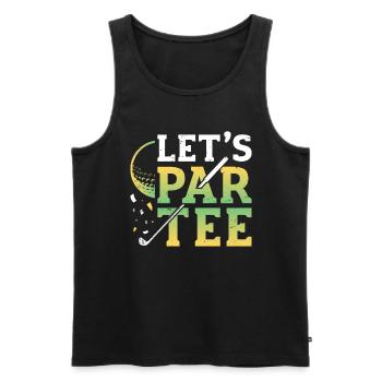 Lets Par, Tee Golfer, Funny Golf Club - Men's Premium Organic Tank Top - black - Front - AI Model Male 178 light (178cm)