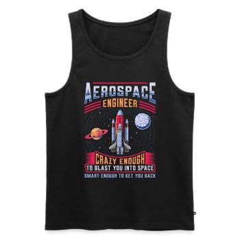 Ingénieur aérospatial - Débardeur bio Premium Homme - noir - Devant - AI Model Male 178 light (178cm)