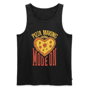 Pizza Making Mode On - Pizza Baker - Men's Premium Organic Tank Top - black - Front - AI Model Male 178 light (178cm)