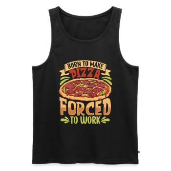 Born to bake pizza - pizza baker - Men's Premium Organic Tank Top - black - Front - Michal (187cm)