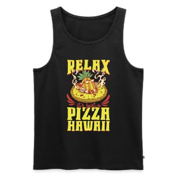 Pizza Hawaii - Pizza Ananas - Débardeur bio Premium Homme - noir - Devant - Michal (187cm)