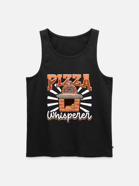 Steinofen Pizza Flüsterer - Pizzabäcker - Männer Premium Bio Tank Top - Schwarz