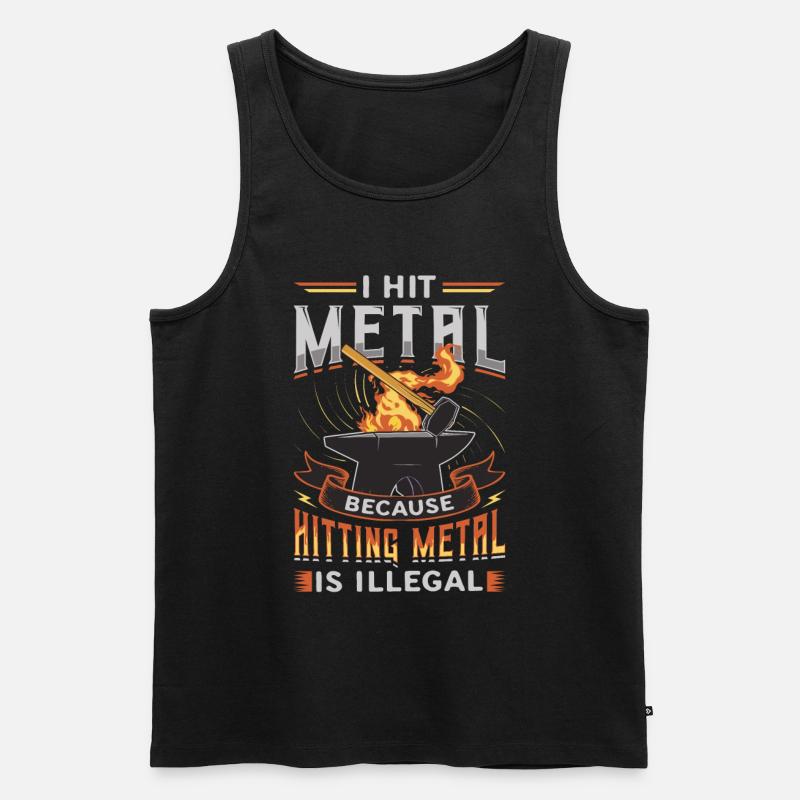 Hit Metal, Blacksmith - Männer Premium Bio Tank Top - Schwarz
