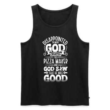 Disappointed by people - Pizza Bäcker - Men's Premium Organic Tank Top - black - Front - AI Model Male 178 light (178cm)