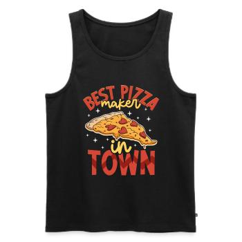Best pizza baker of the Stast- Pizza Baker - Men's Premium Organic Tank Top - black - Front - AI Model Male 178 light (178cm)