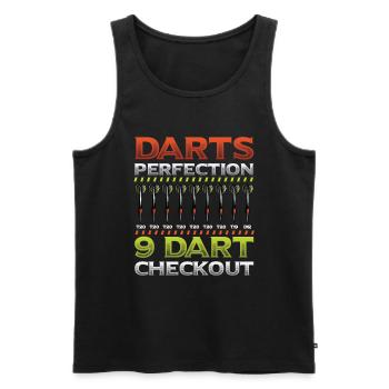 Dart Perfection, 9 Dart Checkout, Dart Spieler - Männer Premium Bio Tank Top - Schwarz - Vorne - Michal (187cm)