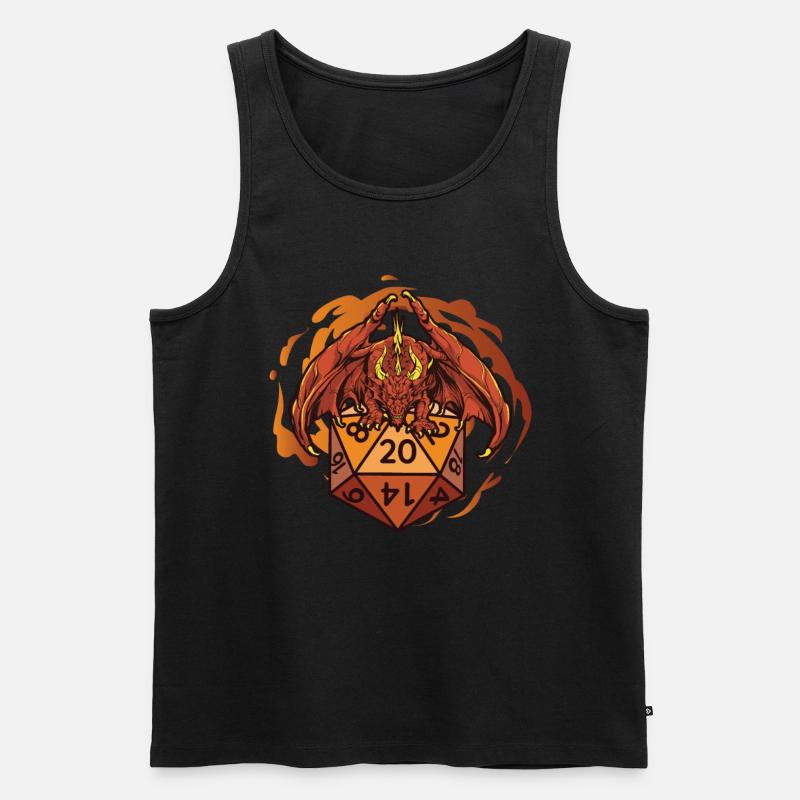 Drache Mit D20 Würfeln - Männer Premium Bio Tank Top - Schwarz
