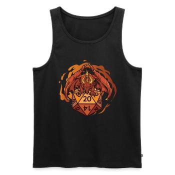 Dragon with D20 dice - Men's Premium Organic Tank Top - black - Front - AI Model Male 178 light (178cm)