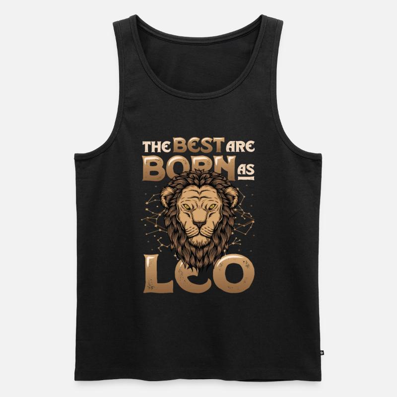 Die Besten Werden Als Löwe Geboren, Sternzeichen - Männer Premium Bio Tank Top - Schwarz