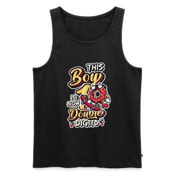This boy is now 10, double digits - Men's Premium Organic Tank Top - black - Front - Michal (187cm)