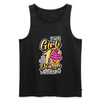 This girl is now 10, double digits - Men's Premium Organic Tank Top - black - Front - Michal (187cm)