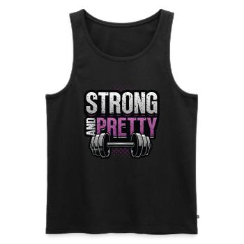 Strong and Pretty Female Bodybuilder Women - Men's Premium Organic Tank Top - black - Front - Michal (187cm)
