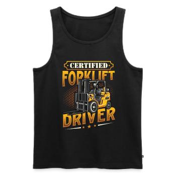 Zertifizierter Gabelstaplerfahrer - Männer Premium Bio Tank Top - Schwarz - Vorne - Michal (187cm)