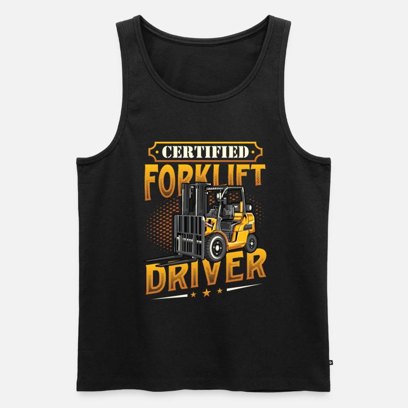 Zertifizierter Gabelstaplerfahrer - Männer Premium Bio Tank Top - Schwarz