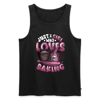 Only a girl who loves baking - Men's Premium Organic Tank Top - black - Front - Michal (187cm)