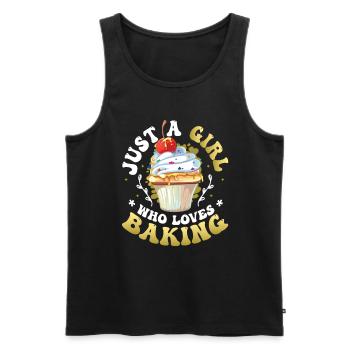 Only a girl who loves baking - Men's Premium Organic Tank Top - black - Front - Michal (187cm)