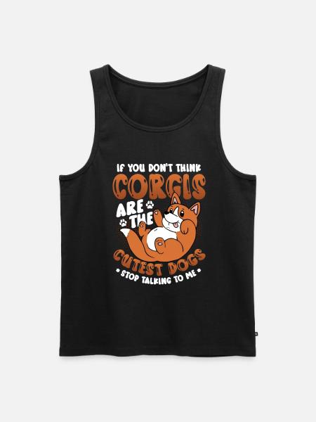 Cute Corgi - Men's Premium Organic Tank Top - black