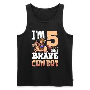 I'm 5 - Boy Cowboy - Men's Premium Organic Tank Top - black - Front - Michal (187cm)