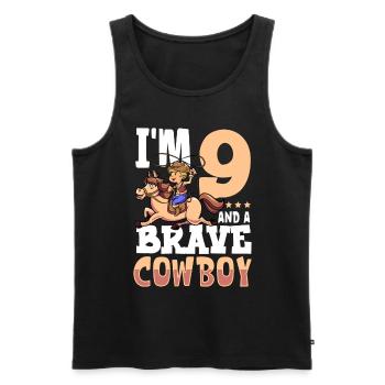 I'm 9 - Boy Cowboy - Men's Premium Organic Tank Top - black - Front - Michal (187cm)