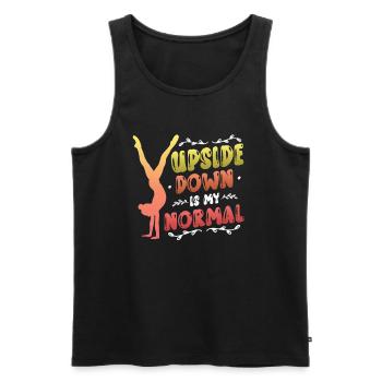 Upside Down Is My Normal, Girls Handstand - Männer Premium Bio Tank Top - Schwarz - Vorne - AI Model Male 178 light (178cm)