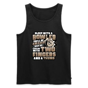 Sleep With A Bowler - Fun Bowling - Men's Premium Organic Tank Top - black - Front - AI Model Male 178 light (178cm)