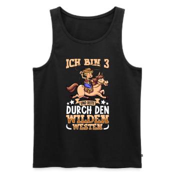 Ich bin 3 - Jungen Cowboy - Männer Premium Bio Tank Top - Schwarz - Vorne - AI Model Male 178 light (178cm)