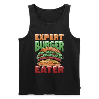 Expert Burger Eater Cheeseburger - Men's Premium Organic Tank Top - black - Front - Michal (187cm)