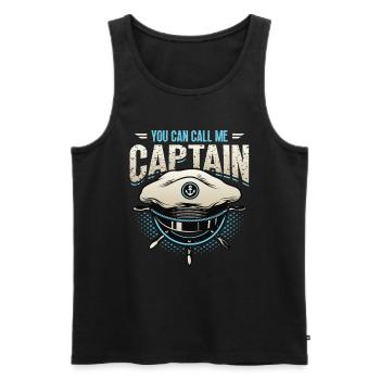 You can call me captain, boatman - Men's Premium Organic Tank Top - black - Front - Michal (187cm)